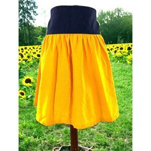 NEW/NWT Danica Studio Yellow-Gold & Blue Linen/Cotton Linen Apron